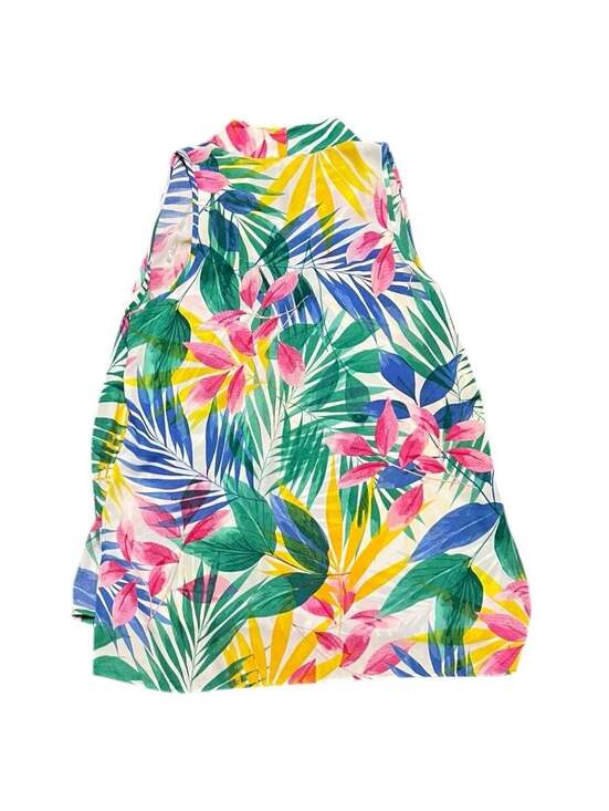 Floral & Ivy Tropical Palm Leaf Print Sleeveless V-Neck Top - Picture 2 of 5